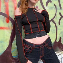 Load image into Gallery viewer, Gothic Hollow Out Crop Top