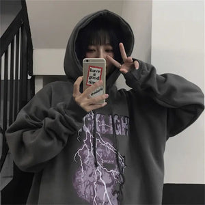 Gothic Japanese Cartoon Hip Hop Hoodie - 13 / S
