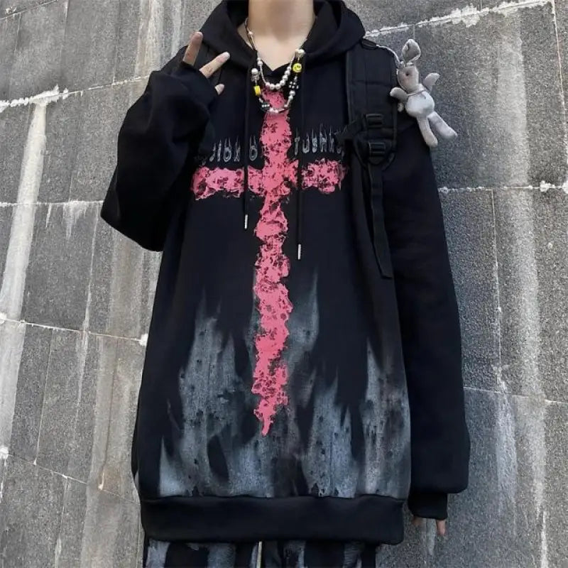Gothic Japanese Cartoon Hip Hop Hoodie - 18 / XXL