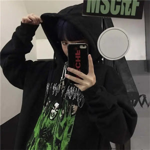 Gothic Japanese Cartoon Hip Hop Hoodie - 9 / XXL