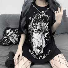 Load image into Gallery viewer, Gothic Print Loose O-neck Punk Long T-Shirt