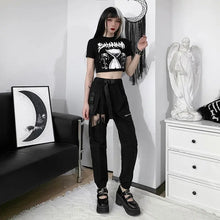 Load image into Gallery viewer, Gothic Punk Hollow Out Big Pocket High Waist Pants