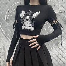 Load image into Gallery viewer, Gothic Punk Patchwork Long Sleeve Slim T-shirts