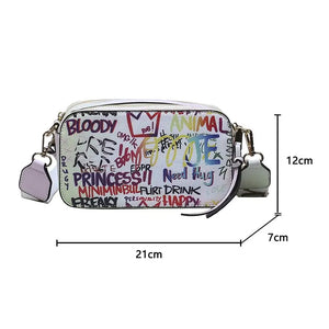 Graffiti Design PU Leather Crossbody Shoulder Bag