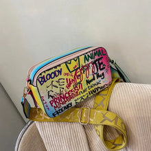 Load image into Gallery viewer, Graffiti Design PU Leather Crossbody Shoulder Bag - Colorful