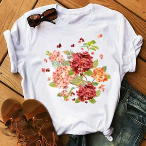 Graphic Cartoon Tree Print Harajuku T-shirt - Design 13