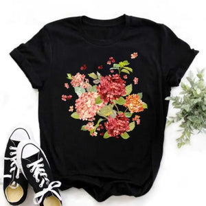 Graphic Cartoon Tree Print Harajuku T-shirt - Design 8