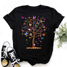 Load image into Gallery viewer, Graphic Cartoon Tree Print Harajuku T-shirt - Design 9