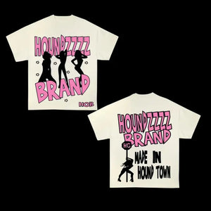 Graphic Print Crew Neck Tee - Beige / S(4) - customized