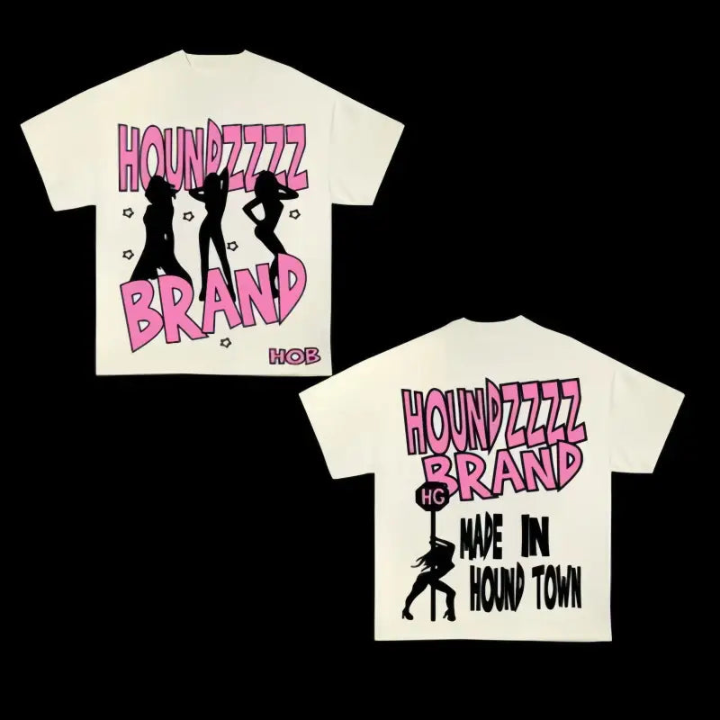 Graphic Print Crew Neck Tee - Beige / S(4) - customized