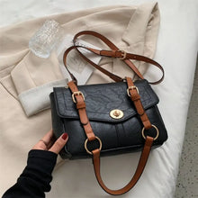 Load image into Gallery viewer, Green Small PU Leather Shoulder Crossbody Bag - black