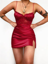 Load image into Gallery viewer, Hailey Ruffle Mini Dress - Red / L
