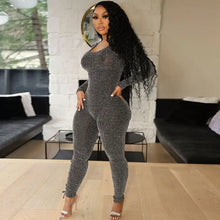 Load image into Gallery viewer, Hallow-Out Bandage Side Bodycon Jumpsuit