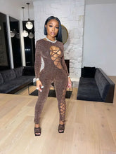 Load image into Gallery viewer, Hallow-Out Bandage Side Bodycon Jumpsuit