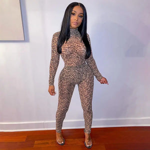Hallow-Out Sheer Mesh Two Piece Set