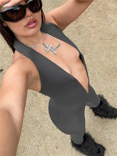 Load image into Gallery viewer, Halter Backless One Piece Fashion Jumpsuit - Gray / S