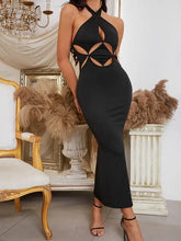 Load image into Gallery viewer, Halter Hollow-Out High Waist Split Dress