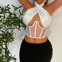 Load image into Gallery viewer, Halter Sexy Mesh Diamond Top