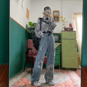 Harajuku Baggy Gothic Jeans - 7 / L