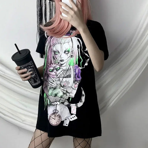 Harajuku Loose Long Streetwear Short Sleeve Tee