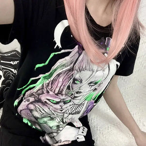 Harajuku Loose Long Streetwear Short Sleeve Tee