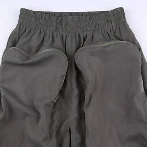 Harajuku Zipper Loose High Waist Y2k Skirt