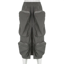 Load image into Gallery viewer, Harajuku Zipper Loose High Waist Y2k Skirt - Gray / S