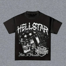 Load image into Gallery viewer, Hell Star Y2K Skull Print Tee - Black / S(4) - customized