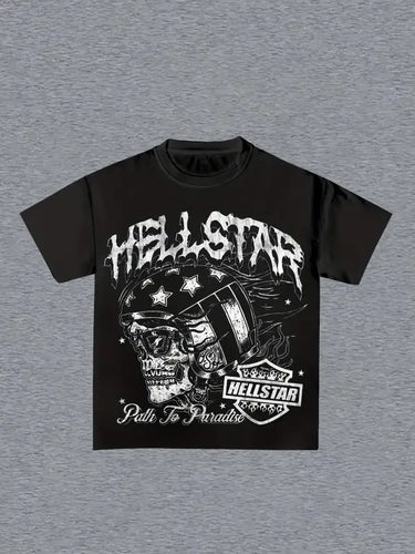 Hell Star Y2K Skull Print Tee - customized