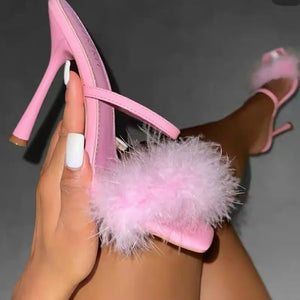High Heel PU Open Toe Stiletto Shoes