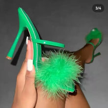 Load image into Gallery viewer, High Heel PU Open Toe Stiletto Shoes - green / 38