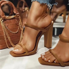Load image into Gallery viewer, High Heeled Open Toe Sandals - Auburn / 36