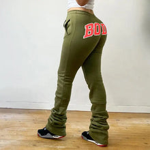 Load image into Gallery viewer, High Waist Casual Shirring Long Trousers - Army Green / S