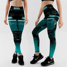 Load image into Gallery viewer, High Waist Elasticity Digital Print Push Up Leggings