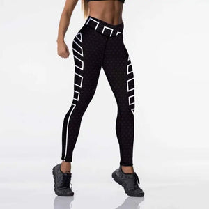 High Waist Elasticity Digital Print Push Up Leggings