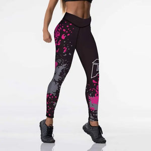 High Waist Elasticity Digital Print Push Up Leggings