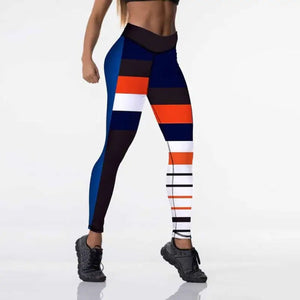 High Waist Elasticity Digital Print Push Up Leggings - Red
