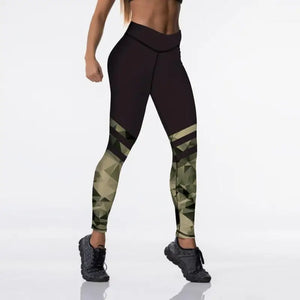 High Waist Elasticity Digital Print Push Up Leggings