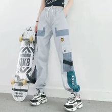 Load image into Gallery viewer, High Waist Fashion Street Cargo Trousers - gray / S