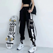 Load image into Gallery viewer, High Waist Loose Sport Techwear Cargo Pants - black / M