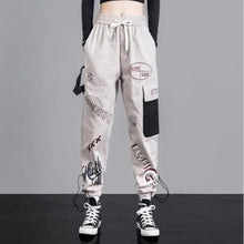 Load image into Gallery viewer, High Waist Loose Techwear Streetwear Cargo Pants - gray / L