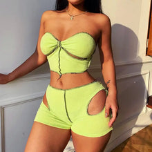 Load image into Gallery viewer, Hollow Out Confidence Boost Biker Short Set