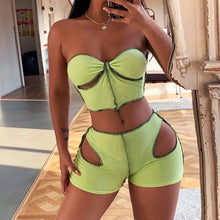 Load image into Gallery viewer, Hollow Out Confidence Boost Biker Short Set