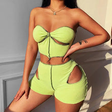 Load image into Gallery viewer, Hollow Out Confidence Boost Biker Short Set