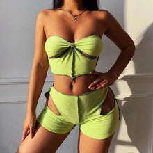 Load image into Gallery viewer, Hollow Out Confidence Boost Biker Short Set