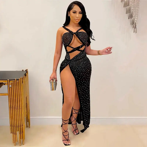 Hollow Cut Out Sexy Bodycon Maxi Dress