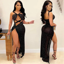 Load image into Gallery viewer, Hollow Cut Out Sexy Bodycon Maxi Dress - black / XL