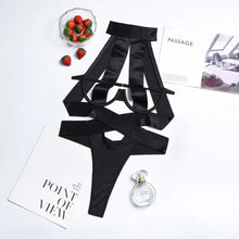 Load image into Gallery viewer, Hollow Out Halter Bodysuit - black / M