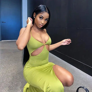 Hollow High Waist Slim-Fit Split Dress