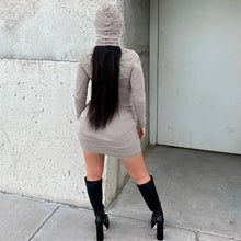 Load image into Gallery viewer, Hollow Out Long Sleeve Hooded Bodycon Dress
